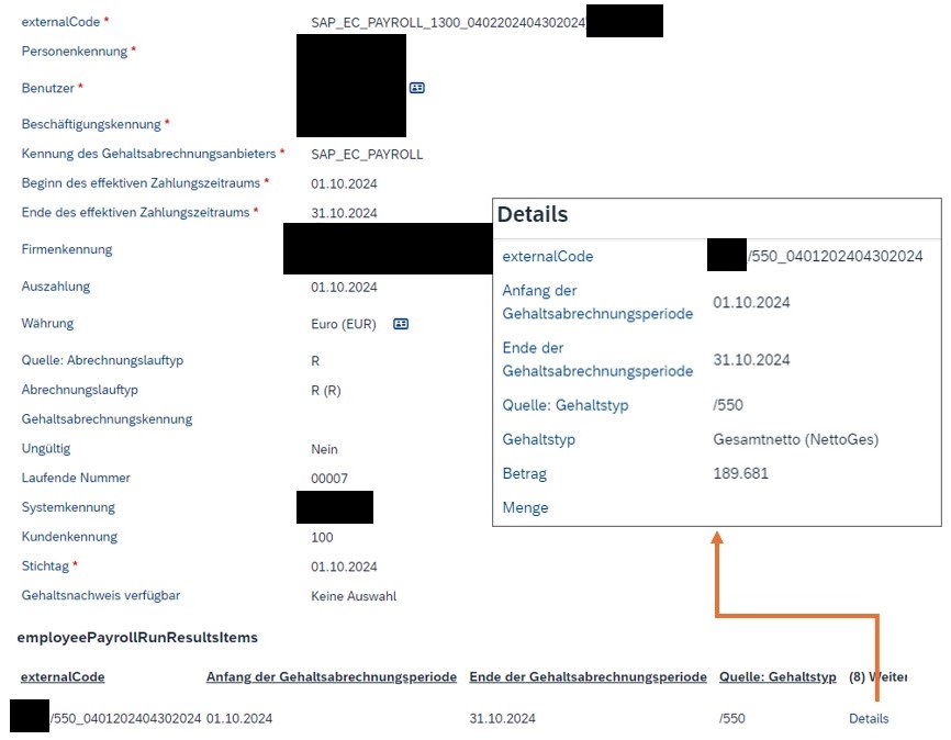 Entgeltabrechnungsergebnisse aus SuccessFactors EC Payroll, die nach Employee Central repliziert wurden. So lassen sie sich z.B. im Story Reporting nutzen