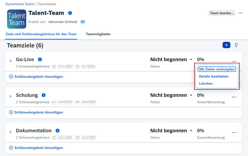 Teamziele mit Leistungszielen verknüpfen