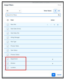 Neue Filtermöglichkeiten im SAP SuccessFactors Onboarding Dashboard