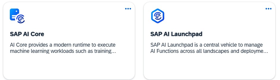 SAP AI Core und SAP AI Launchad als Beispielservices mit SAP Business AI auf der SAP Business Technology Platform