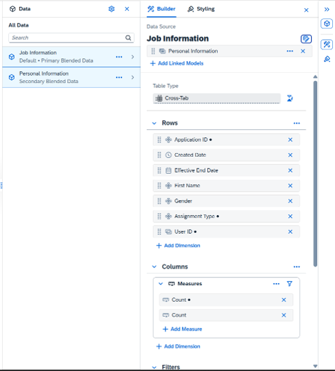 Story Reporting Blended Data