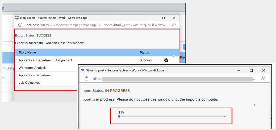SuccessFactors Export und Import für Report Center