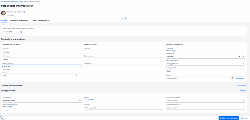 Aktualisierung der Daten innerhalb eines Workflows in SuccessFactors Employee Central