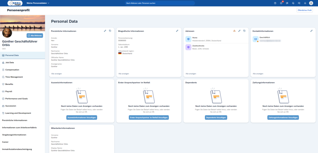 Neues Personenprofil PPX in SAP SuccessFactors HCM im Fiori Design